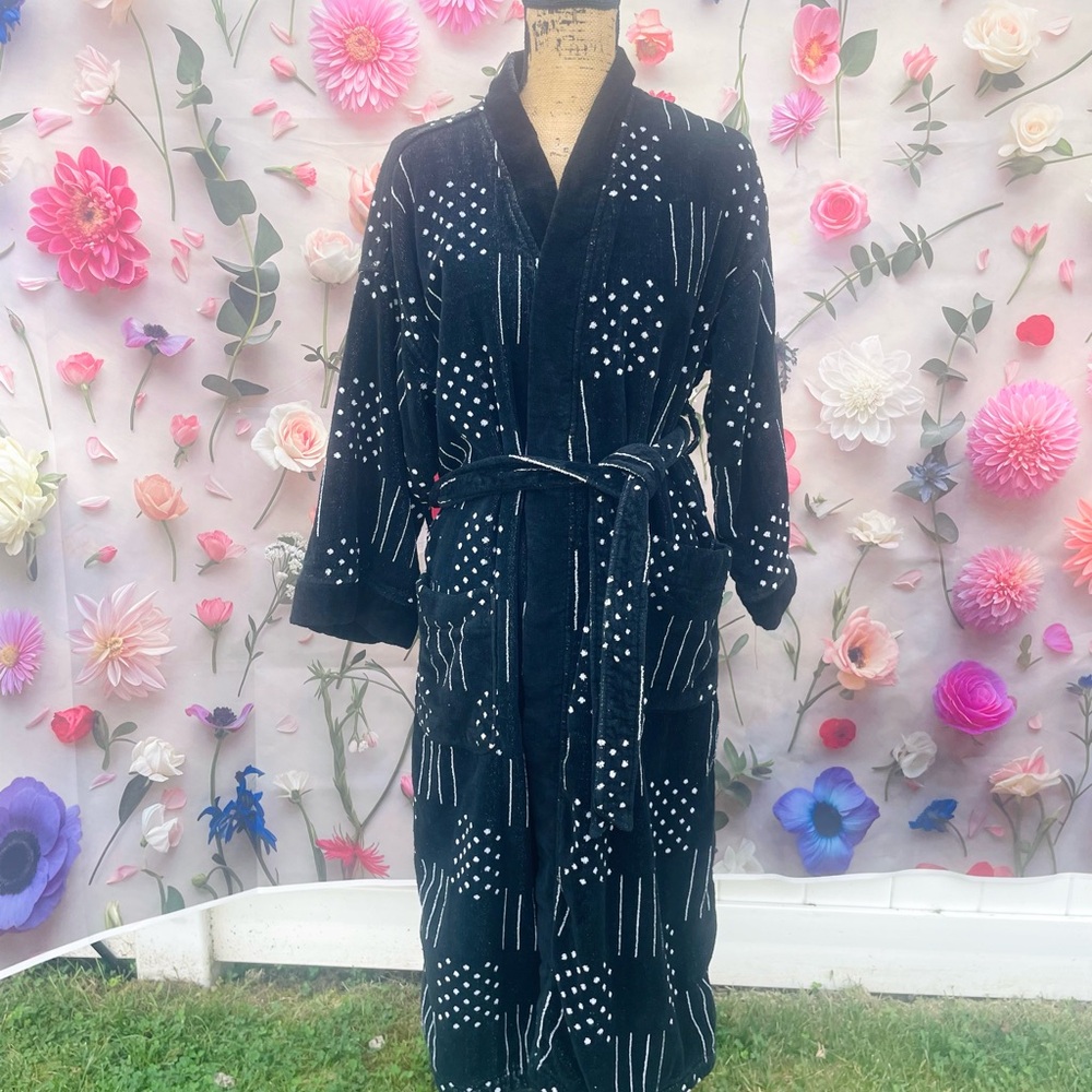 Vintage Christian Dior Monsieur Black and White Designer Jacket Robe